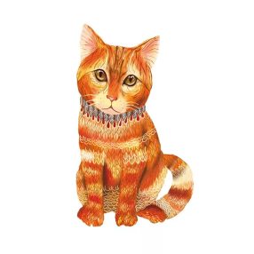 Fa puzzle, színes A5 méretű 94 db-os (cica)