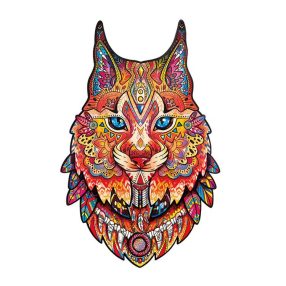 Fa puzzle, színes A5 méretű 93 db-os (hiúz)